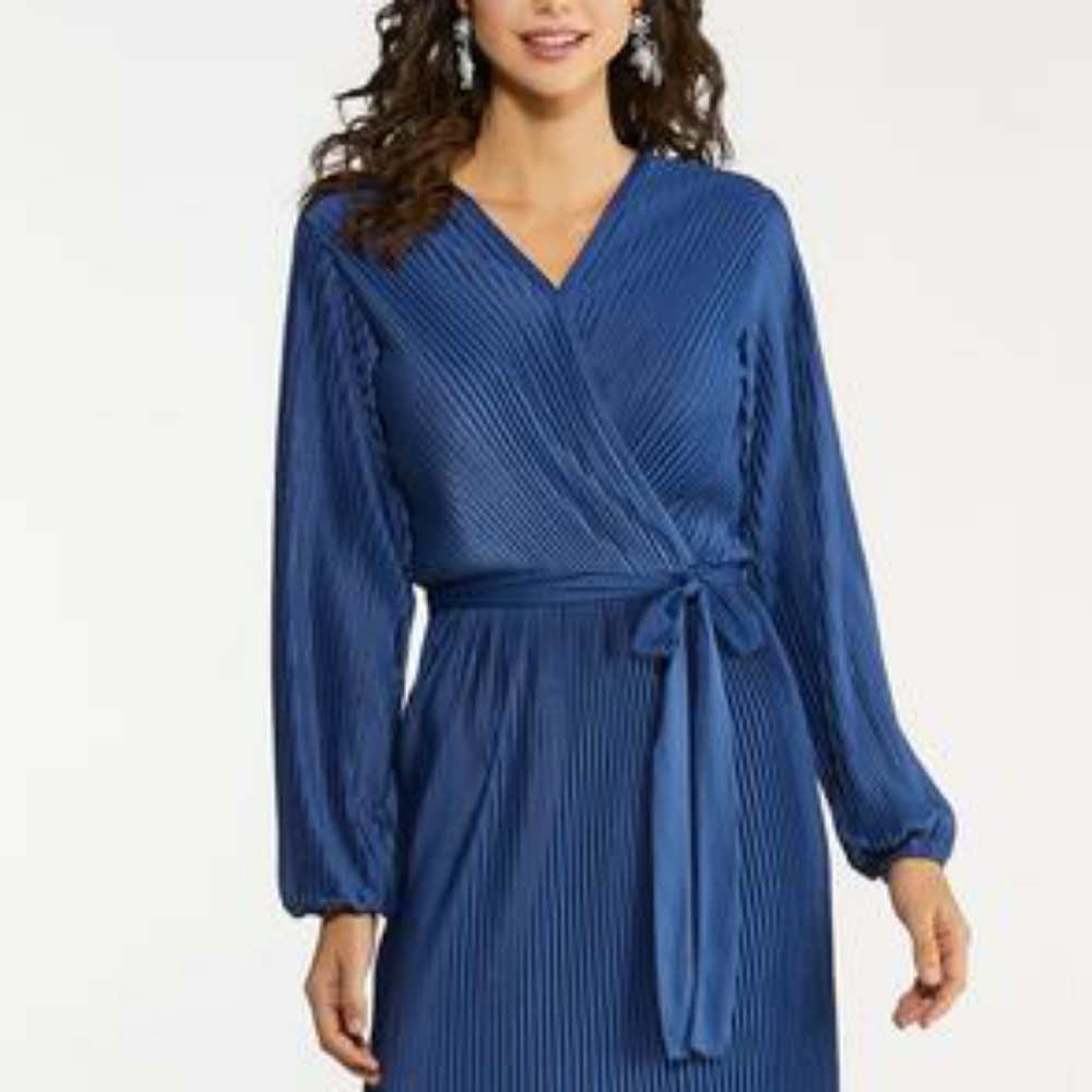 Pleated Wrap Dress